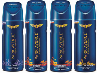 Park Avenue 1 Storm and 2 Horizon and 1 Good Morning Deodorant Combo for Men (Pack of 4) Deodorant Spray - For Men(520 ml, Pack of 4)
Park Avenue 1 Storm and 2 Horizon and 1 Good Morning Deodorant Combo for Men (Pack of 4) Deodorant Spray - For Men(520 ml, Pack of 4)