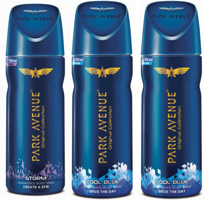 Park Avenue 1 Storm and 2 Cool Blue Deodorant Combo for Men (Pack of 3) Deodorant Spray - For Men(390 ml, Pack of 3)
Park Avenue 1 Storm and 2 Cool Blue Deodorant Combo for Men (Pack of 3) Deodorant Spray - For Men(390 ml, Pack of 3)