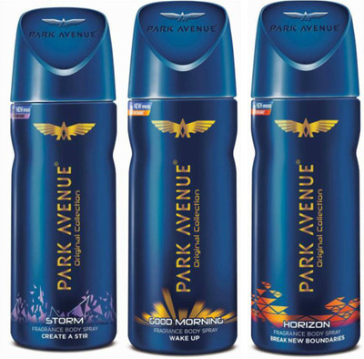 Park Avenue 1 Storm and 1 Good Morning and 1 Horizon Deodorant Combo for Men (Pack of 3) Deodorant Spray - For Men(390 ml, Pack of 3)
Park Avenue 1 Storm and 1 Good Morning and 1 Horizon Deodorant Combo for Men (Pack of 3) Deodorant Spray - For Men(390 ml, Pack of 3)