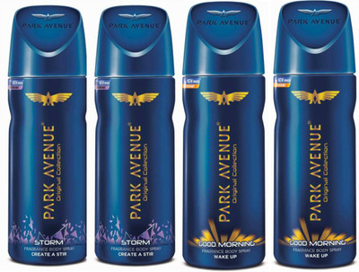 Park Avenue 2 Storm and 2 Good Morning Deodorant Combo for Men (Pack of 4) Deodorant Spray - For Men(520 ml, Pack of 4)