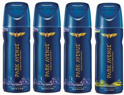 Park Avenue 3 Storm and 1 Tranquil Deodorant Combo for Men (Pack of 4) Deodorant Spray - For Men(520 ml, Pack of 4)
Park Avenue 3 Storm and 1 Tranquil Deodorant Combo for Men (Pack of 4) Deodorant Spray - For Men(520 ml, Pack of 4)