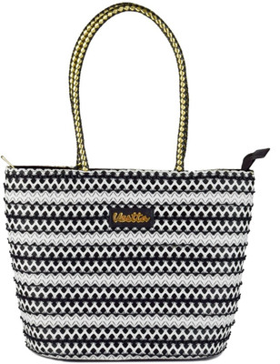 Vestta Tote(White, Black), Black;white