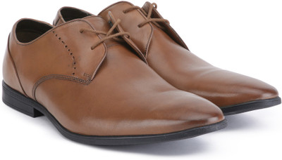 Clarks Bampton Lace Tan Leather Formal Shoes For Men(Brown