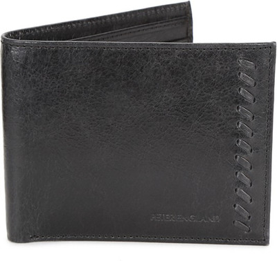 Peter England Men Black Genuine Leather Wallet(4 Card Slots)
