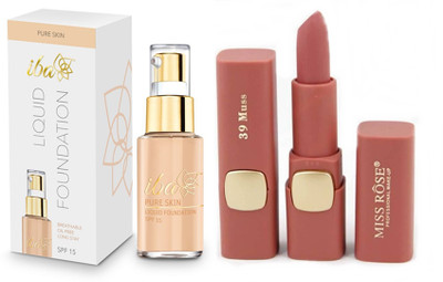 iba halal iba natural beige foundation and miss rose 39 muss matte lipstick(Set of 2)
iba halal iba natural beige foundation and miss rose 39 muss matte lipstick(Set of 2)