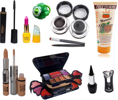 Evuar Herbal Mascara, Lipstick, Gel Eyeliner, Scrub, Makeup Kit, Kajal, Foundation and Concealer (2 in 1) and Band(Set of 8)
Evuar Herbal Mascara, Lipstick, Gel Eyeliner, Scrub, Makeup Kit, Kajal, Foundation and Concealer (2 in 1) and Band(Set of 8)