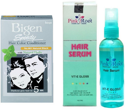 Pink Root Hair Serum and Bigen Speedy Hair Color Conditioner with Natural Herbs 881 (Natural Black)(Set of 2)
Pink Root Hair Serum and Bigen Speedy Hair Color Conditioner with Natural Herbs 881 (Natural Black)(Set of 2)