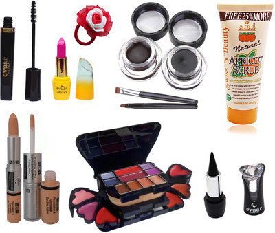 Evuar Herbal Mascara, Lipstick, Gel Eyeliner, Scrub, Makeup Kit, Kajal, Foundation and Concealer (2 in 1) and Band(Set of 8)
Evuar Herbal Mascara, Lipstick, Gel Eyeliner, Scrub, Makeup Kit, Kajal, Foundation and Concealer (2 in 1) and Band(Set of 8)