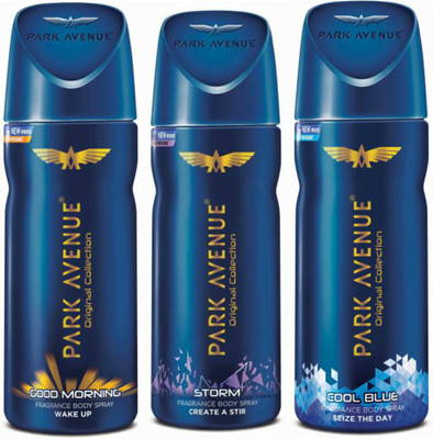 Park Avenue Good Morning, Cool Blue & Storm Deodorant Spray - For Men(390 ml, Pack of 3)
Park Avenue Good Morning, Cool Blue & Storm Deodorant Spray - For Men(390 ml, Pack of 3)