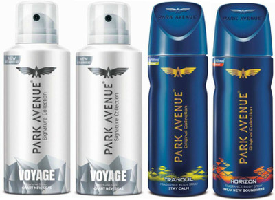 Park Avenue Two Voyage Signature, One Tranquil, One Horizon Deodorant Combo for Men(Pack of 4) Deodorant Spray - For Men(400 g, Pack of 4)
Park Avenue Two Voyage Signature, One Tranquil, One Horizon Deodorant Combo for Men(Pack of 4) Deodorant Spray - For Men(400 g, Pack of 4)