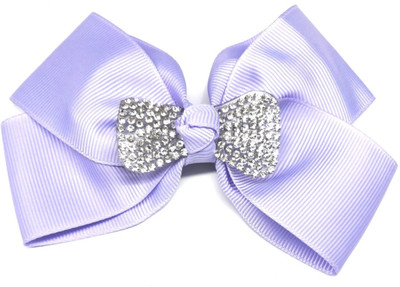 LOOK NEW Lilac Hair Bow Diamante Clip Hair Clip(Purple)