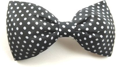 LOOK NEW Black and White Polka Dots Hair bow Clip Hair Clip(Black)