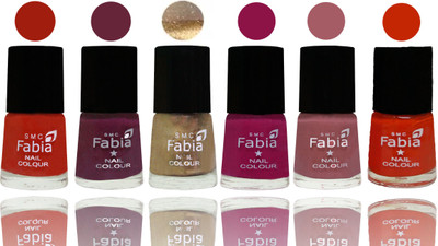 Fabia Exclusive Nail Polish Shock Orange Red-Mulberry-Gold-Raspberry-Lip-Fire Orange(Pack of 6) 
Fabia Exclusive Nail Polish Shock Orange Red-Mulberry-Gold-Raspberry-Lip-Fire Orange(Pack of 6)