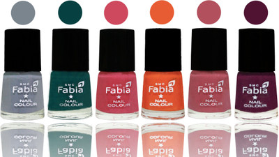 Fabia Exclusive Nail Polish Wild Gray Yonder-Dark Green-Shock Pink-Sour Orange-Mauve Pink-Boysenberry(Pack of 6)
Fabia Exclusive Nail Polish Wild Gray Yonder-Dark Green-Shock Pink-Sour Orange-Mauve Pink-Boysenberry(Pack of 6)