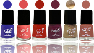 Fabia Exclusive Nail Polish Shock Blue-Salmon-Shock Orange Red-Mulberry-Gold-Coral(Pack of 6)
Fabia Exclusive Nail Polish Shock Blue-Salmon-Shock Orange Red-Mulberry-Gold-Coral(Pack of 6)