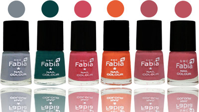 Fabia Exclusive Nail Polish Wild Gray Yonder-Dark Green-Shock Pink-Sour Orange-Mauve Pink-Coral Pink(Pack of 6)
Fabia Exclusive Nail Polish Wild Gray Yonder-Dark Green-Shock Pink-Sour Orange-Mauve Pink-Coral Pink(Pack of 6)