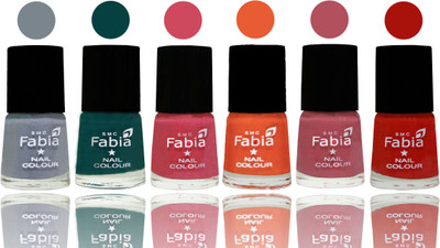 Fabia Exclusive Nail Polish Wild Gray Yonder-Dark Green-Shock Pink-Sour Orange-Mauve Pink-Reddish Red(Pack of 6)
Fabia Exclusive Nail Polish Wild Gray Yonder-Dark Green-Shock Pink-Sour Orange-Mauve Pink-Reddish Red(Pack of 6)