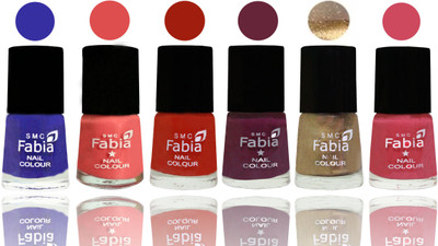 Fabia Exclusive Nail Polish Shock Blue-Salmon-Shock Orange Red-Mulberry-Gold-Shock Pink(Pack of 6)
Fabia Exclusive Nail Polish Shock Blue-Salmon-Shock Orange Red-Mulberry-Gold-Shock Pink(Pack of 6)