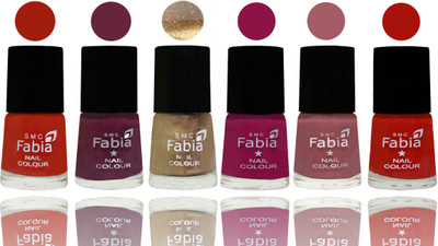 Fabia Exclusive Nail Polish Shock Orange Red-Mulberry-Gold-Raspberry-Lip-Reddish Red(Pack of 6)
Fabia Exclusive Nail Polish Shock Orange Red-Mulberry-Gold-Raspberry-Lip-Reddish Red(Pack of 6)