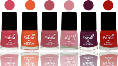 Fabia Exclusive Nail Polish Shock Pink-Sour Orange-Mauve Pink-Rose-Boysenberry-Reddish Red(Pack of 6)
Fabia Exclusive Nail Polish Shock Pink-Sour Orange-Mauve Pink-Rose-Boysenberry-Reddish Red(Pack of 6)