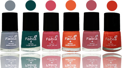 Fabia Exclusive Nail Polish Wild Gray Yonder-Dark Green-Shock Pink-Sour Orange-Mauve Pink-Orange(Pack of 6)
Fabia Exclusive Nail Polish Wild Gray Yonder-Dark Green-Shock Pink-Sour Orange-Mauve Pink-Orange(Pack of 6)