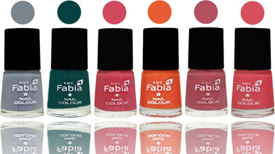 Fabia Exclusive Nail Polish Wild Gray Yonder-Dark Green-Shock Pink-Sour Orange-Mauve Pink-Punch Pink(Pack of 6)
Fabia Exclusive Nail Polish Wild Gray Yonder-Dark Green-Shock Pink-Sour Orange-Mauve Pink-Punch Pink(Pack of 6)