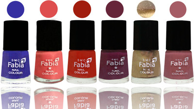 Fabia Exclusive Nail Polish Shock Blue-Salmon-Shock Orange Red-Mulberry-Gold-Lip(Pack of 6)
Fabia Exclusive Nail Polish Shock Blue-Salmon-Shock Orange Red-Mulberry-Gold-Lip(Pack of 6)
