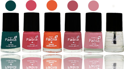 Fabia Exclusive Nail Polish Dark Green-Shock Pink-Sour Orange-Mauve Pink-Rose-Top Coat(Pack of 6)
Fabia Exclusive Nail Polish Dark Green-Shock Pink-Sour Orange-Mauve Pink-Rose-Top Coat(Pack of 6)