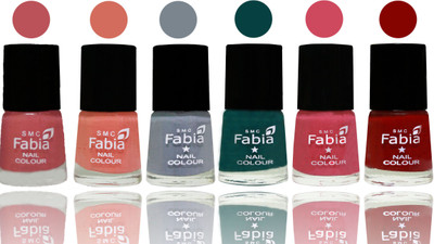 Fabia Exclusive Nail Polish Bazooka Joe-Light Peach-Wild Gray Yonder-Dark Green-Shock Pink-Bold Red(Pack of 6)
Fabia Exclusive Nail Polish Bazooka Joe-Light Peach-Wild Gray Yonder-Dark Green-Shock Pink-Bold Red(Pack of 6)