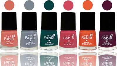 Fabia Exclusive Nail Polish Light Peach-Wild Gray Yonder-Dark Green-Shock Pink-Sour Orange-Boysenberry(Pack of 6)
Fabia Exclusive Nail Polish Light Peach-Wild Gray Yonder-Dark Green-Shock Pink-Sour Orange-Boysenberry(Pack of 6)
