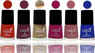 Fabia Exclusive Nail Polish Shock Orange Red-Mulberry-Gold-Raspberry-Lip-Shock Blue Dark(Pack of 6)
Fabia Exclusive Nail Polish Shock Orange Red-Mulberry-Gold-Raspberry-Lip-Shock Blue Dark(Pack of 6)