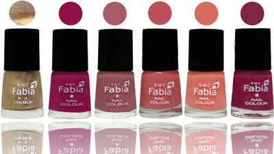 Fabia Exclusive Nail Polish Gold-Raspberry-Lip-Bazooka Joe-Light Peach-Dark Magenta(Pack of 6)
Fabia Exclusive Nail Polish Gold-Raspberry-Lip-Bazooka Joe-Light Peach-Dark Magenta(Pack of 6)