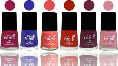Fabia Exclusive Nail Polish Cherry Blossom-Shock Blue-Salmon-Shock Orange Red-Mulberry-Rose(Pack of 6)
Fabia Exclusive Nail Polish Cherry Blossom-Shock Blue-Salmon-Shock Orange Red-Mulberry-Rose(Pack of 6)