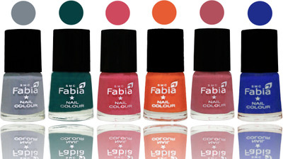Fabia Exclusive Nail Polish Wild Gray Yonder-Dark Green-Shock Pink-Sour Orange-Mauve Pink-Shock Blue Dark(Pack of 6)
Fabia Exclusive Nail Polish Wild Gray Yonder-Dark Green-Shock Pink-Sour Orange-Mauve Pink-Shock Blue Dark(Pack of 6)