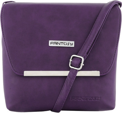 Fantosy Women Casual Purple Leatherette Sling Bag