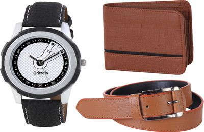 Crazeis Analog Watch Combo(Black)