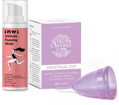 Inwi Intimate Foaming Wash - 150 ML with Free Sirona Reusable Menstrual Cup - Large(Set of 1)
Inwi Intimate Foaming Wash - 150 ML with Free Sirona Reusable Menstrual Cup - Large(Set of 1)