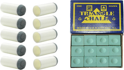 JBB COMBO OF GREEN CHALK 12 PCS & SLIP ON TIP 9MM (10PCS) JBBC119 Pool Cue Stick(Microfibre)
JBB COMBO OF GREEN CHALK 12 PCS & SLIP ON TIP 9MM (10PCS) JBBC119 Pool Cue Stick(Microfibre)