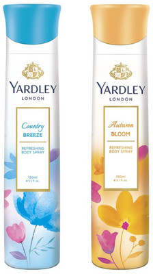 Yardley London Country Breeze and Autumn Bloom Body Spray for Women 150ML Each (Pack of 2) Body Spray - For Women(300 ml, Pack of 2)
Yardley London Country Breeze and Autumn Bloom Body Spray for Women 150ML Each (Pack of 2) Body Spray - For Women(300 ml, Pack of 2)