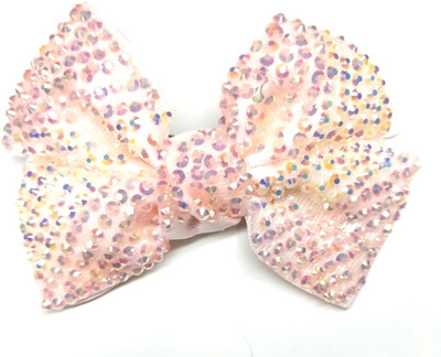 LOOK NEW Light Pink All Sequin Shiny Hair Bow Clip Hair Clip(Pink)