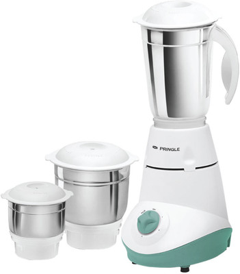 Pringle Thander 500 W Mixer Grinder(White & Light Green, 3 Jars)