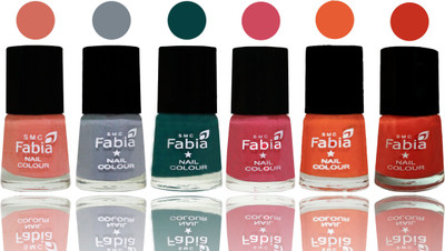 Fabia Exclusive Nail Polish Light Peach-Wild Gray Yonder-Dark Green-Shock Pink-Sour Orange-Orange(Pack of 6)
Fabia Exclusive Nail Polish Light Peach-Wild Gray Yonder-Dark Green-Shock Pink-Sour Orange-Orange(Pack of 6)