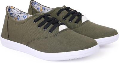 Kzaara Canvas Shoes For Men(Olive, Mehandi