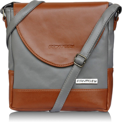 Fantosy Women Evening/Party Beige Leatherette Sling Bag