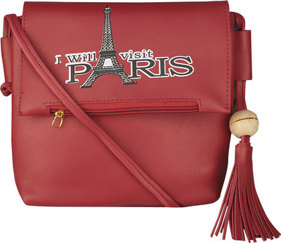 Nupur Girls Evening/Party, Casual, Sports Maroon PU Sling Bag