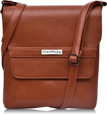 Fantosy Women Casual Brown Leatherette Sling Bag