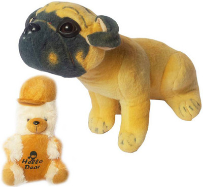 Flower Engine Pug Dog With Sunshine Teddy - 10 inch(Multicolor)
