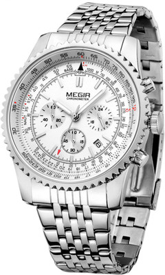 Megir Chronograph Grand Silver Luxury (2008G) Watch - For Men