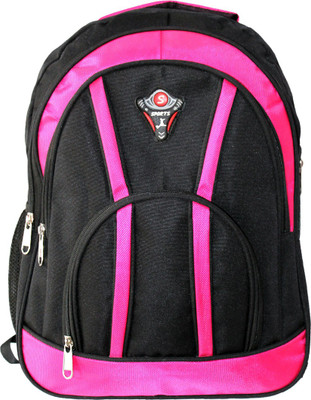 Aoking Stylish 18 L Backpack(Pink, Black), Black;pink