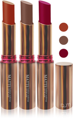 Femina09 velvet matte lady blam Enriched with Vitamin E lipstick women fashion color cosmetics makeup combo set of 3(d rose pink coffice brown red brown, 15 g)
Femina09 velvet matte lady blam Enriched with Vitamin E lipstick women fashion color cosmetics makeup combo set of 3(d rose pink coffice brown red brown, 15 g)